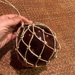 Round sea glass floating sea ball.. jute macrame … Nautical  decor